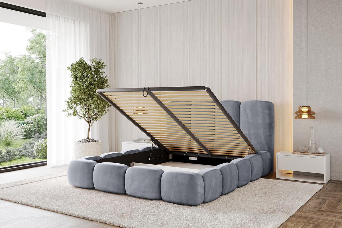 POLSTERBETT mit Bettkasten und Lattenrost, Boxbett ohne Matratze - KALA 120x200 Grau - Grau, Holzwerkstoff/Textil (120/200cm) - ALTDECOR