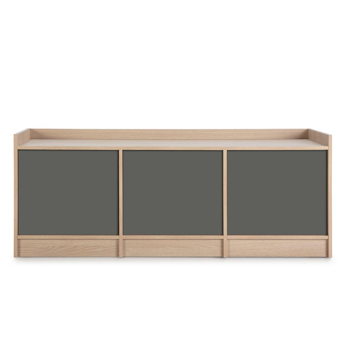 TV-ELEMENT Moscú 3 Türen, Eiche/Grau - Grau, Holzwerkstoff (139/54/40cm) - VS Venta-stock