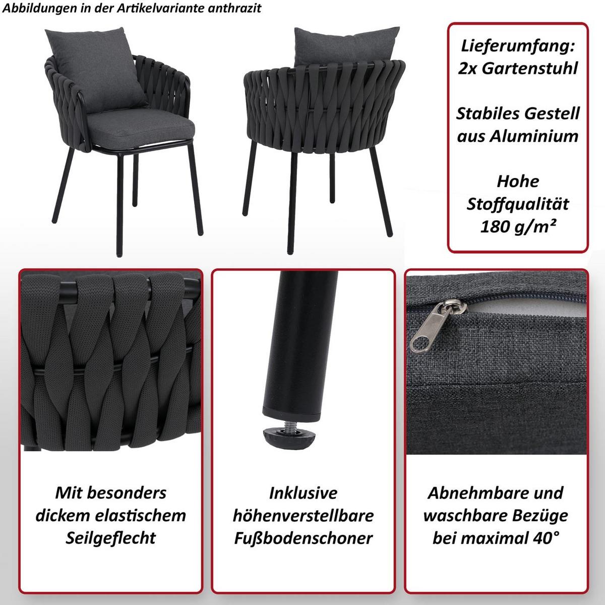 GARTENSTUHL Hellgrau - Hellgrau, Metall (56/71/57cm) - MCW