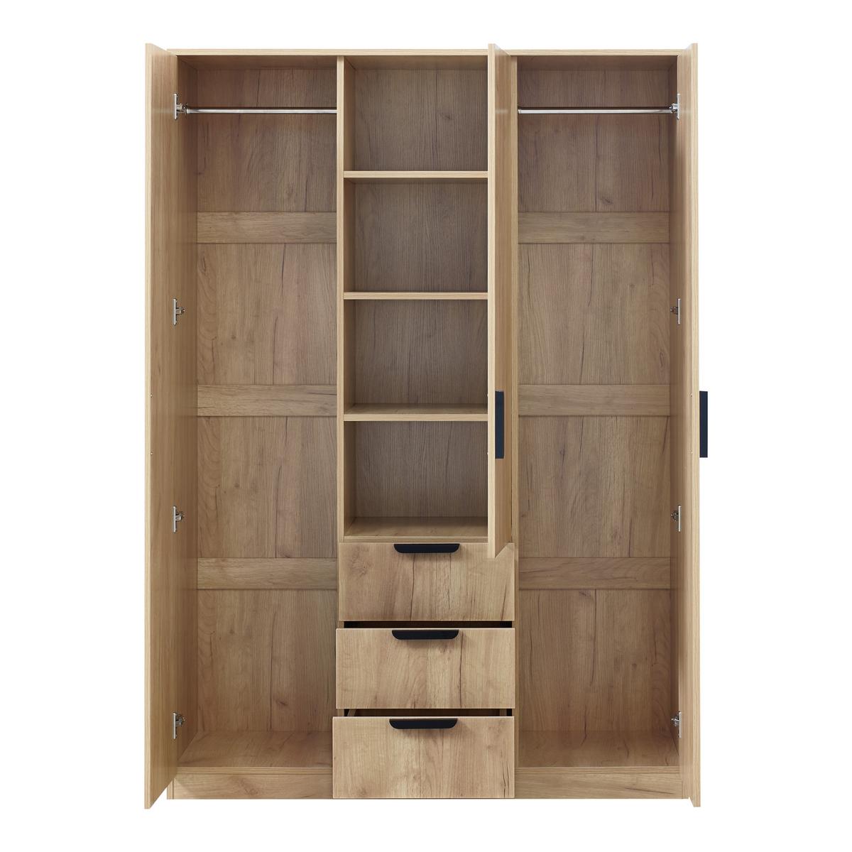 KLEIDERSCHRANK Eiselfing - Eichefarben, Holzwerkstoff (120/176/52cm) - [en.casa]