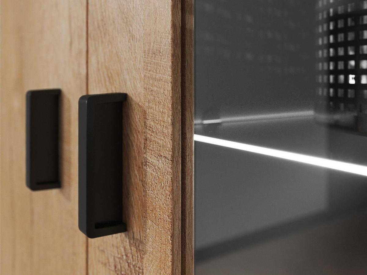 VITRINE Soho S06 mit RGB LED Beleuchtung - Silberfarben/Weiß, Holzwerkstoff/Kunststoff (80/192/43cm) - MIRJAN24