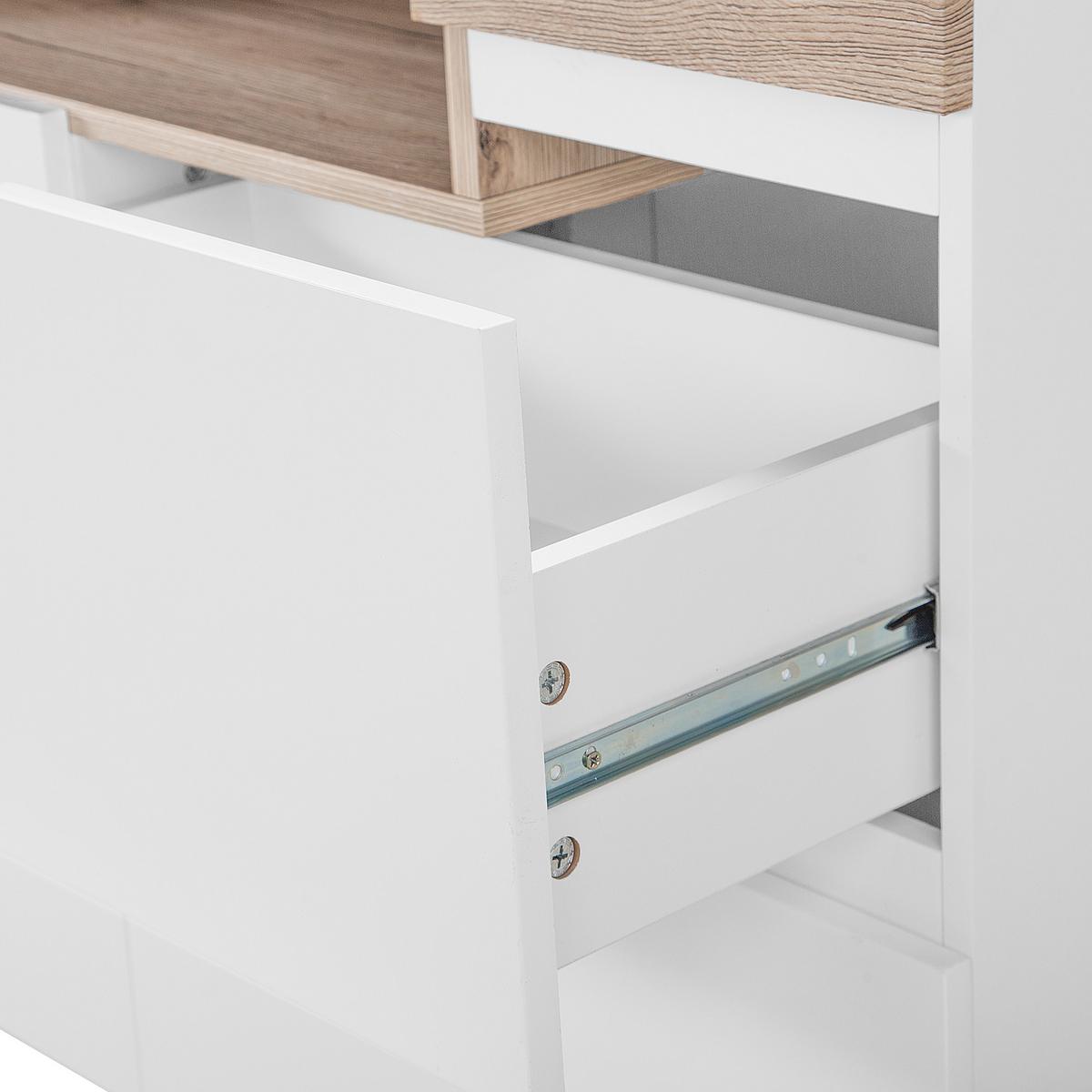 SCHRANK Sideboard Weiß Marlin - Weiß, Holzwerkstoff (110/75/40cm) - Beliani