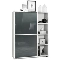 HIGHBOARD Cuba Türen in Grau Hochglanz - Grau, Holzwerkstoff (79/105.5/35.5cm) - Vladon