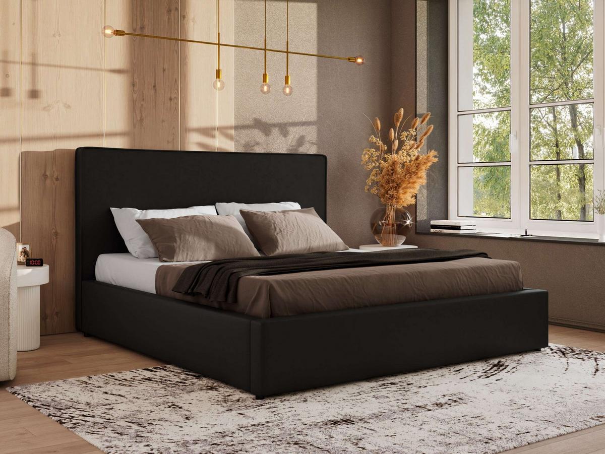 POLSTERBETT CORIVO CLASSIC 180/200 - Schwarz Kunstleder - Multipocket-Matratze - Schwarz, Textil (180/200cm) - MKS