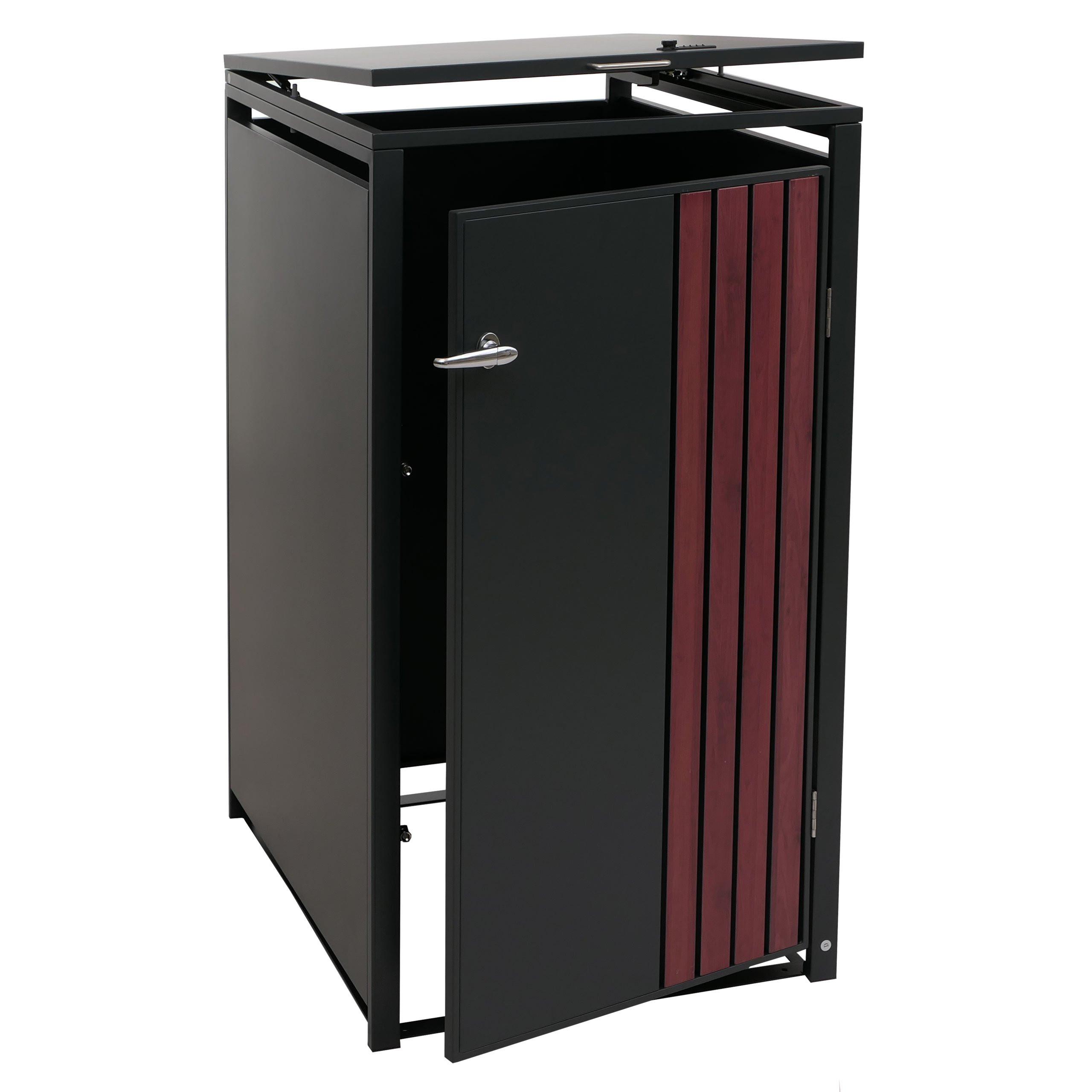 1ER-MÜLLTONNENVERKLEIDUNG Anthrazit, Braun - Anthrazit/Braun, Metall (68/122/84cm) - MCW