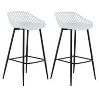BARHOCKER IREK 2er-Set weiß/schwarz - Schwarz/Weiß, Textil (47/99/49cm) - IDIMEX