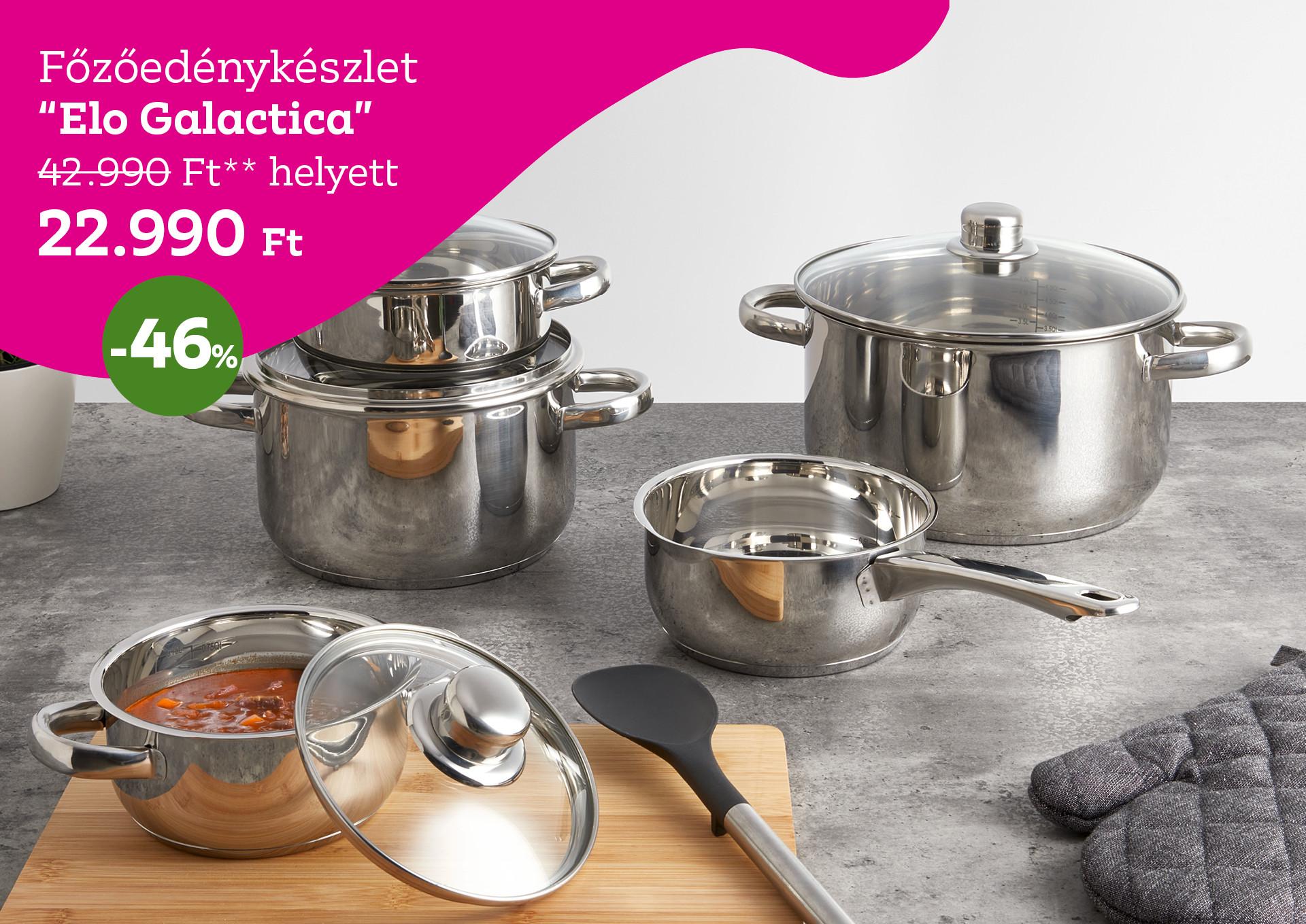 Főzőedénykészlet ELO GALACTICA 42990 Forint helyett 22990 Forint, kedvezmény mértéke 46%