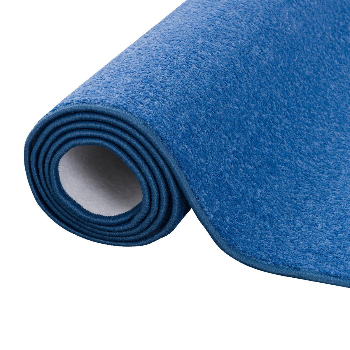 TREND VELOURS LÄUFER TEPPICH JOY - Blau, Textil (80/320cm) - Snapstyle