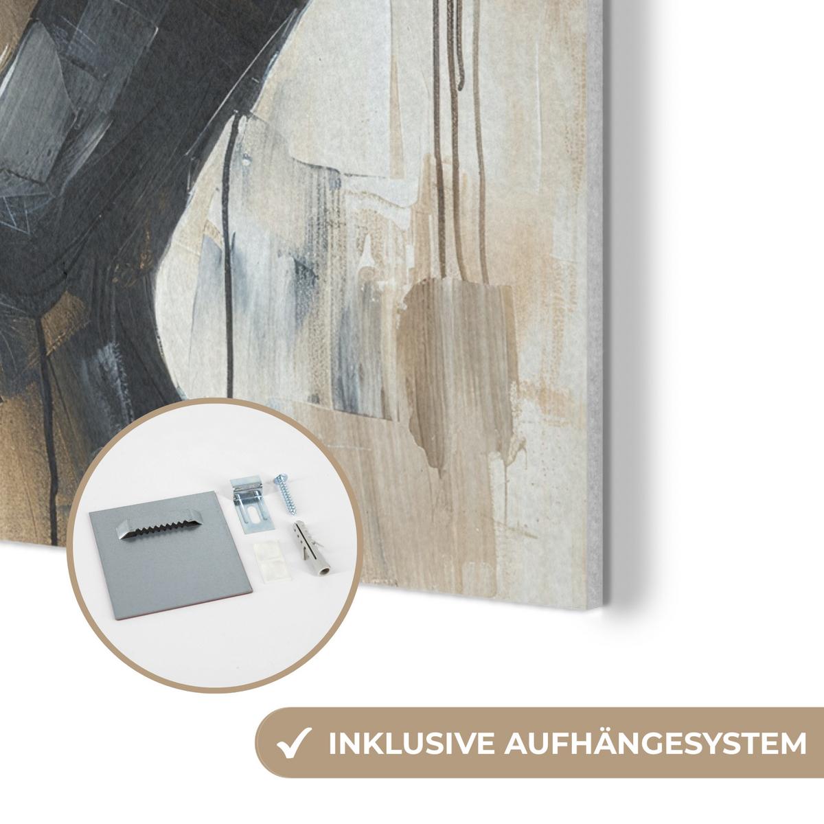 AKUSTIKBILD Abstrakt - Liebe - Schwarz und weiß - Modern Kunstdruck Schlafzimmer 50x70 cm - Schwarz, Kunststoff (50/70/0.9cm) - MuchoWow