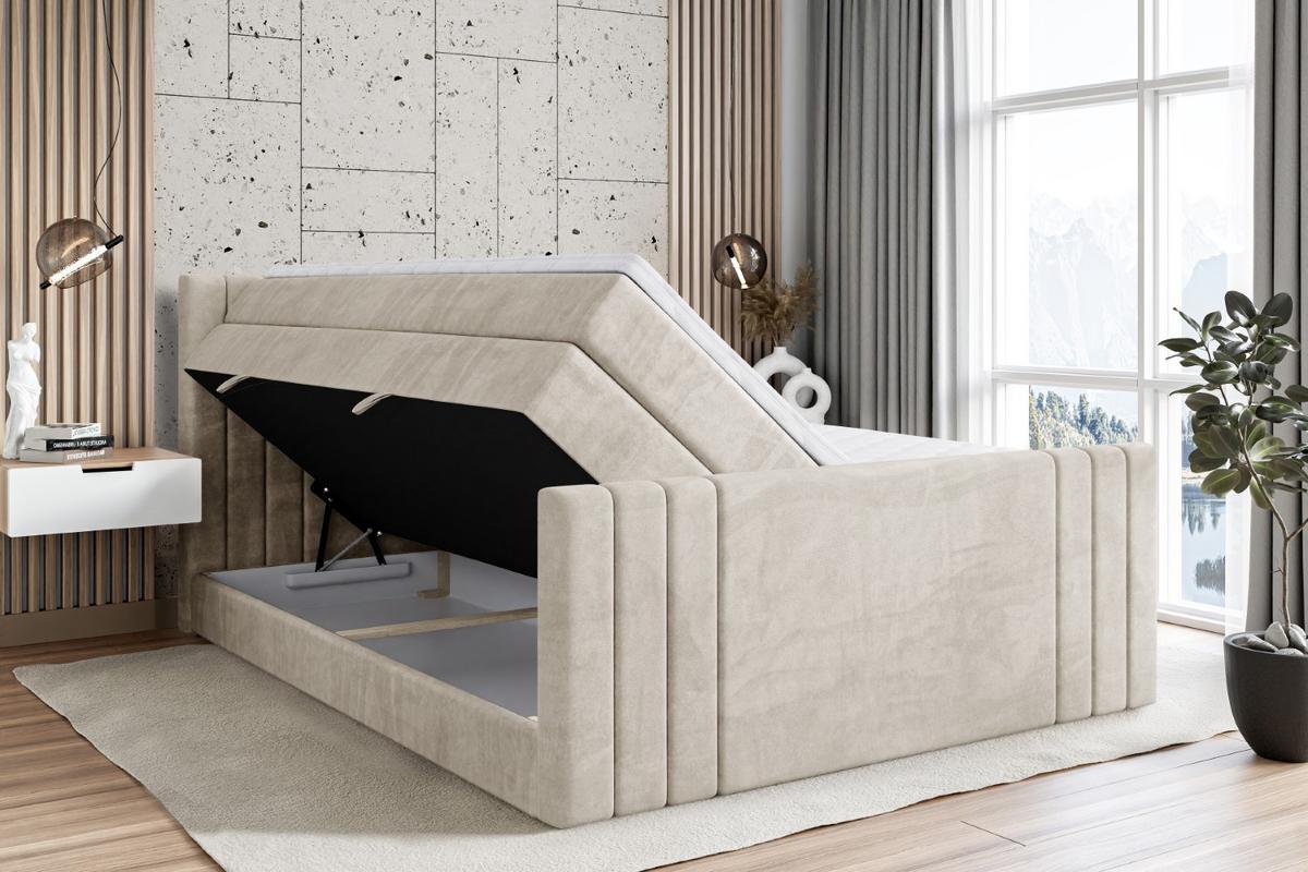 BOXSPRINGBETT IDRIKO-Z KING - 140x200 - H3/H4 - Creme - Creme, Holzwerkstoff (140/200cm) - ALTDECOR