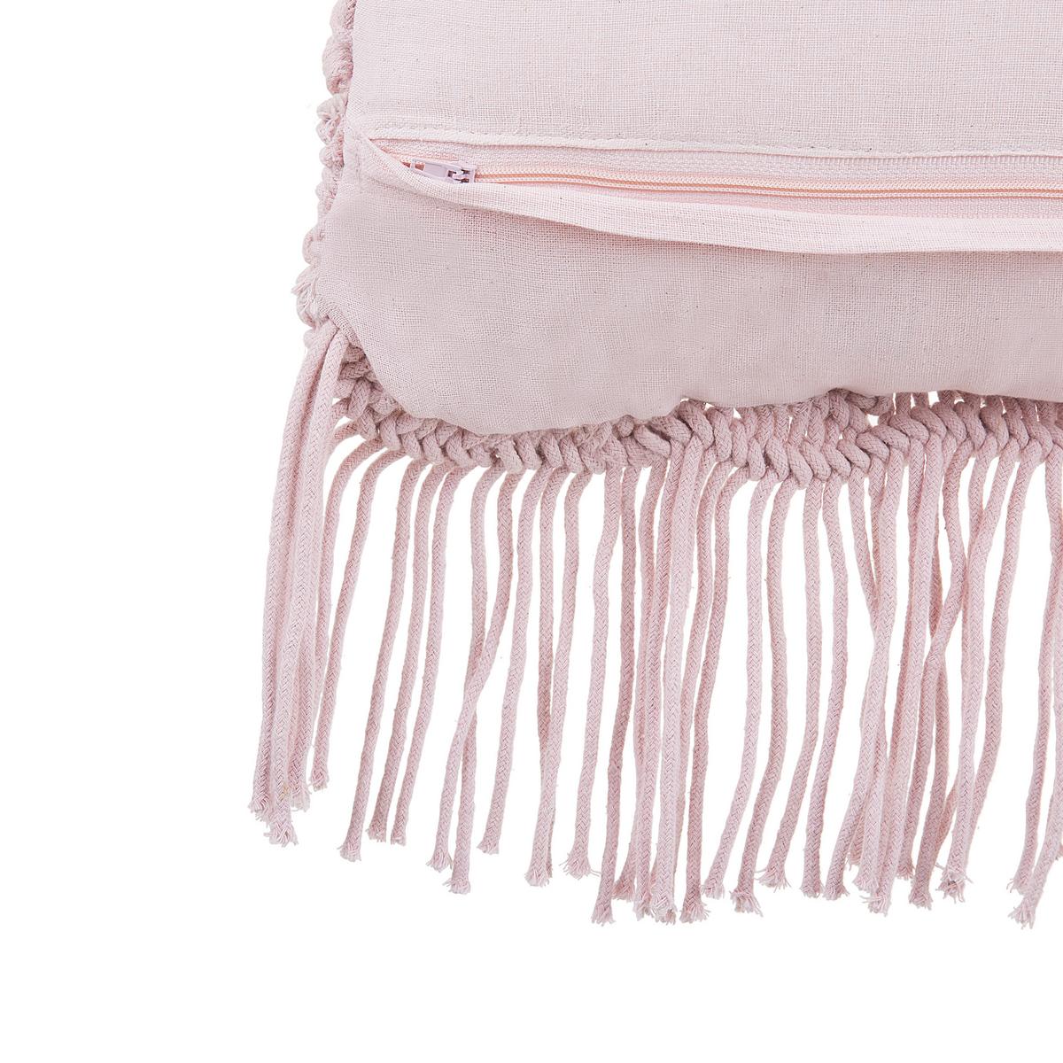 DEKOKISSEN Pastellrosa 40/40 cm Yaniklar - Hellrosa, Naturmaterialien/Textil (40/40cm) - Beliani