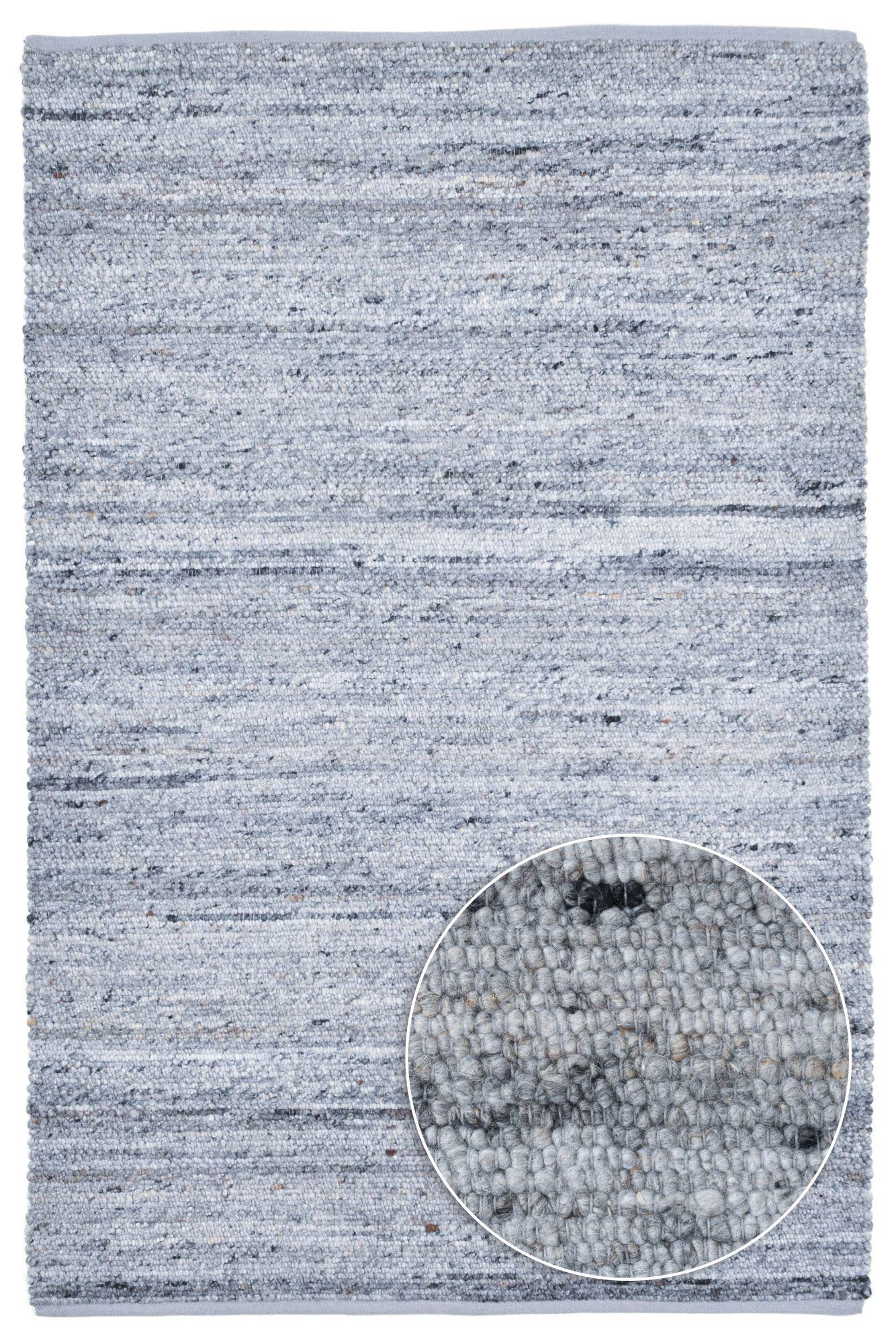 HANDWEBETEPPICH Malli, modern, strapazierfähig, pflegeleicht 140x200 cm - Blaugrau, Textil (140/200cm) - Rug and Roll