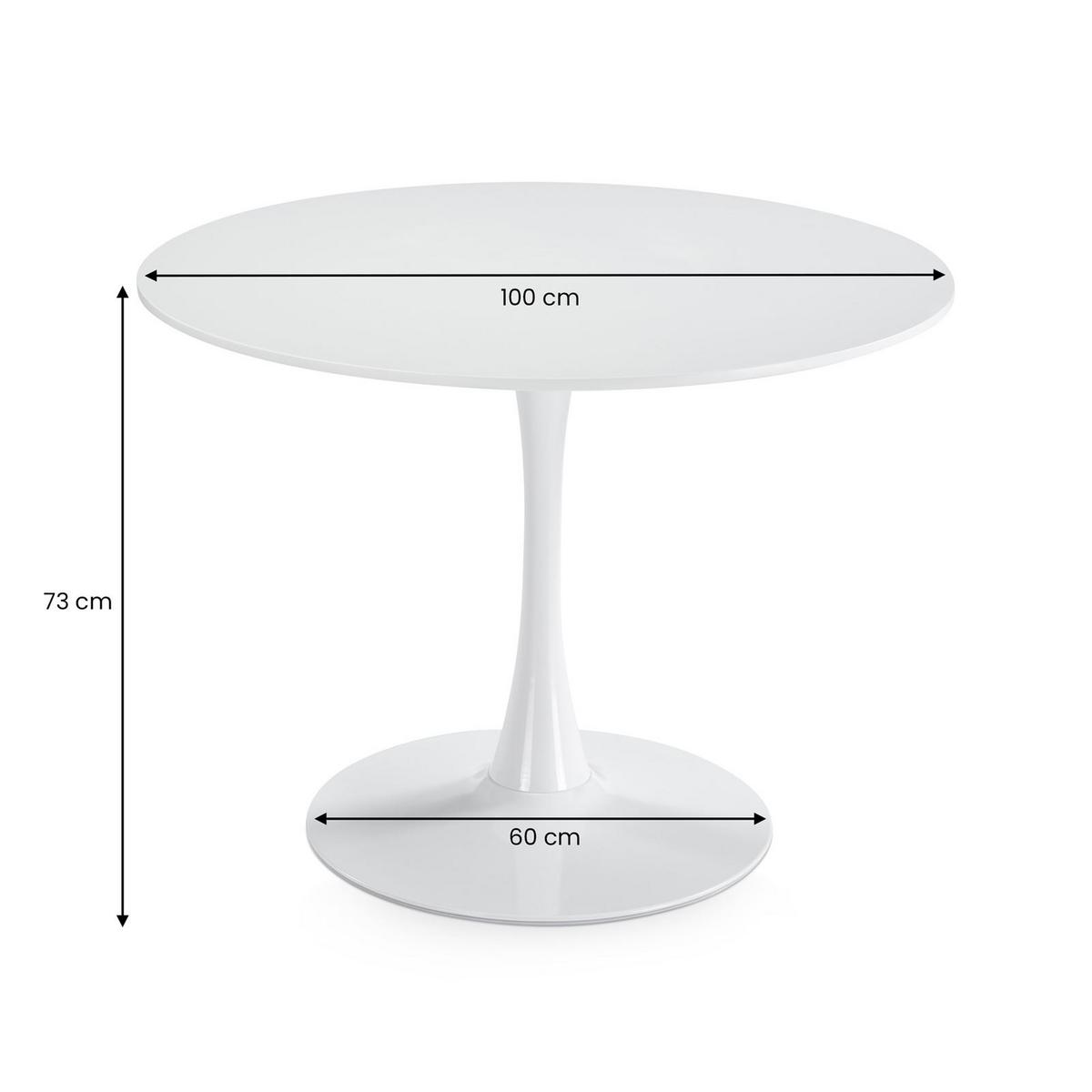 ESSTISCH LOIRE weiß - Weiß, Holzwerkstoff/Metall (100/100/73cm) - IDIMEX