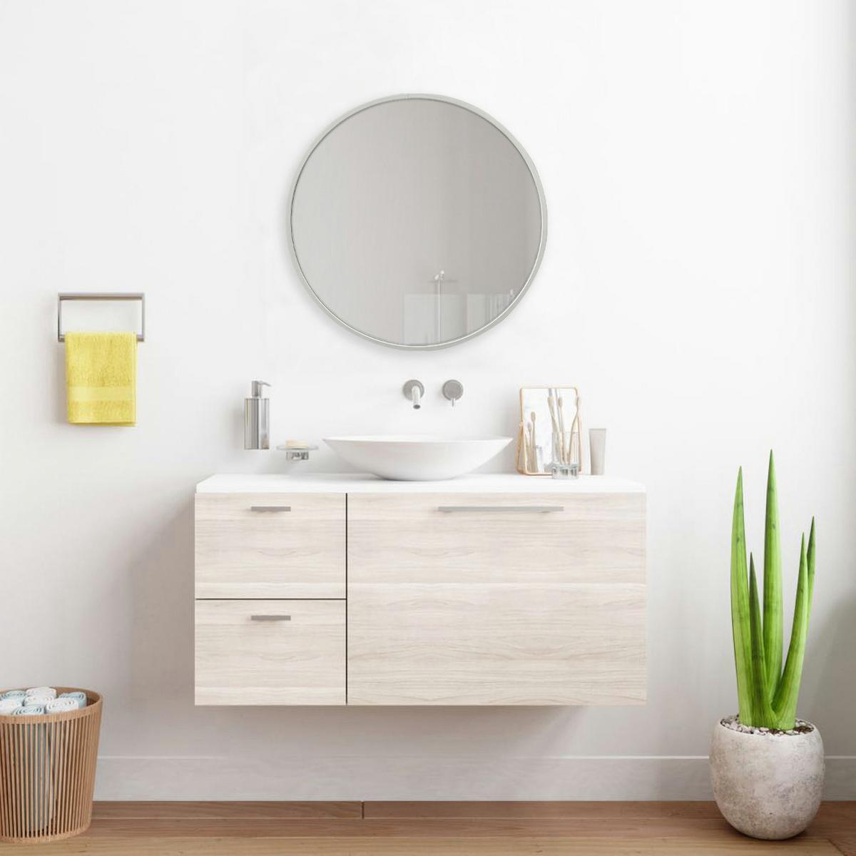WANDSPIEGEL Modugno - Weiß, Glas/Metall (60/2.8/60cm) - [en.casa]
