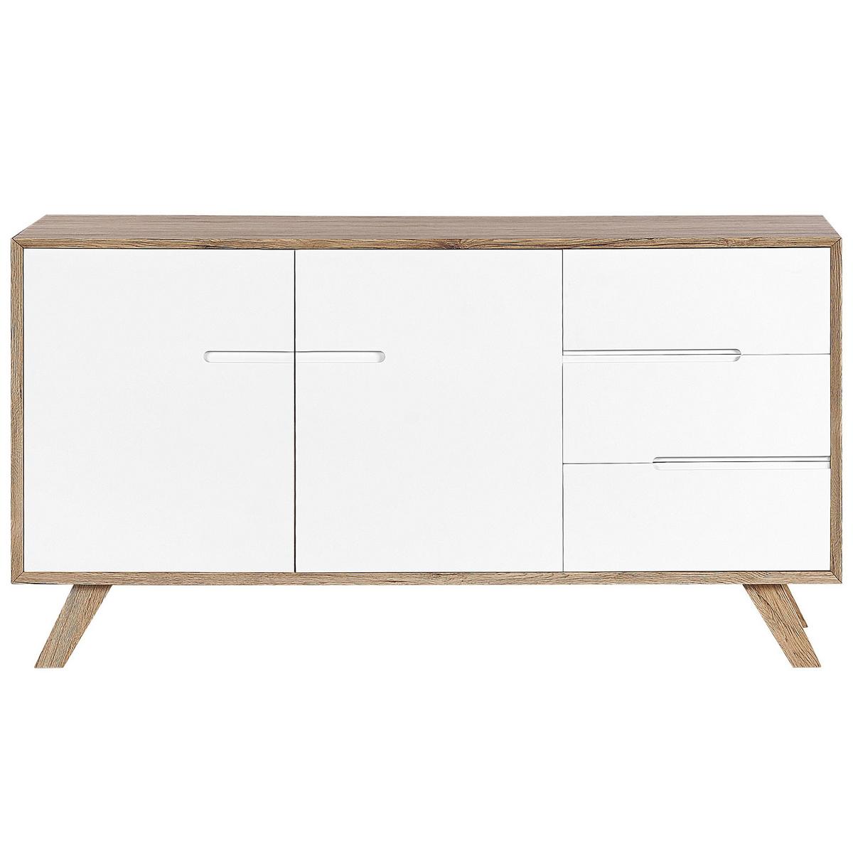 SIDEBOARD mit 2 Türen Braun/Weiß Forester - Braun, Holzwerkstoff (140/75/40cm) - Beliani