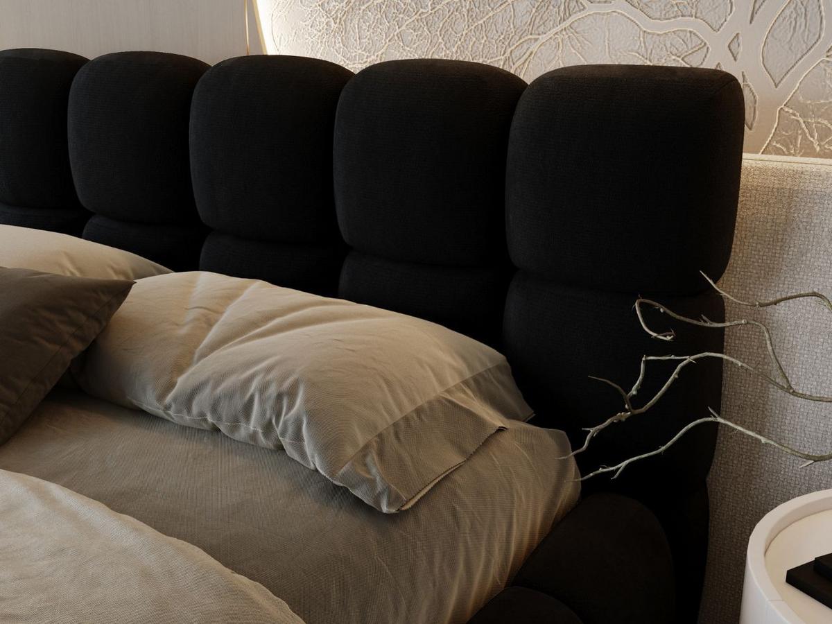 POLSTERBETT Modo 180x200 Schwarz - Schwarz, Textil (180/200cm) - Graingold