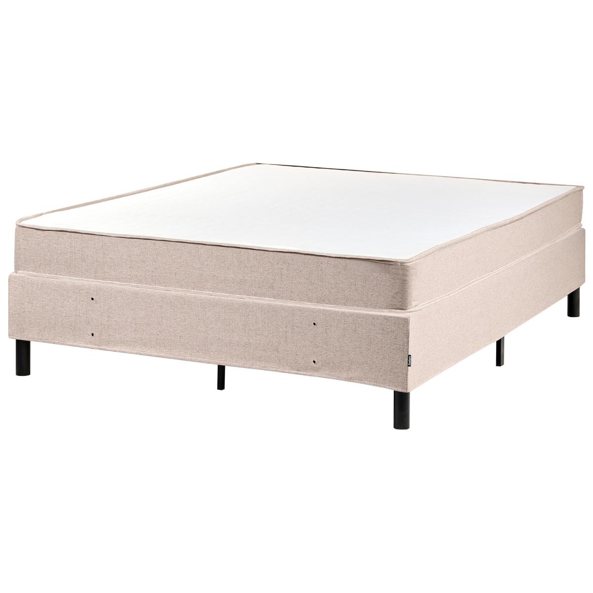 BOXSPRINGBETT ohne Kopfteil 140/200 cm Stoff Beige Countess - Beige, Textil (140/200cm) - Beliani