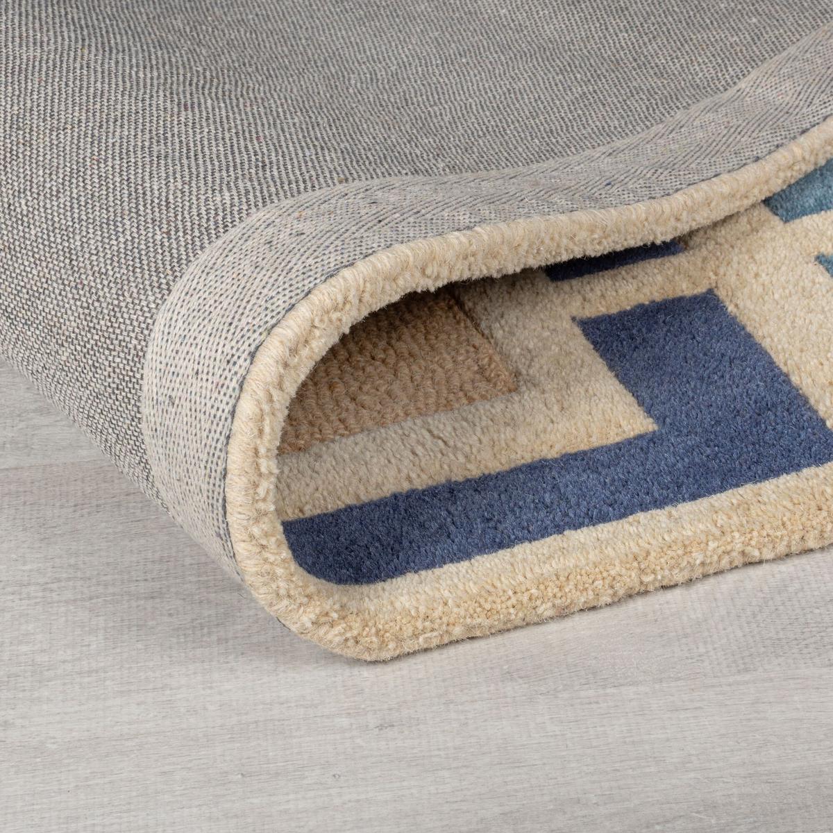 WOLLTEPPICH DERWENT, geometrisch, Blau-Bunt, 60 x 230 cm - Multicolor, Textil (230/60cm) - KADIMA DESIGN