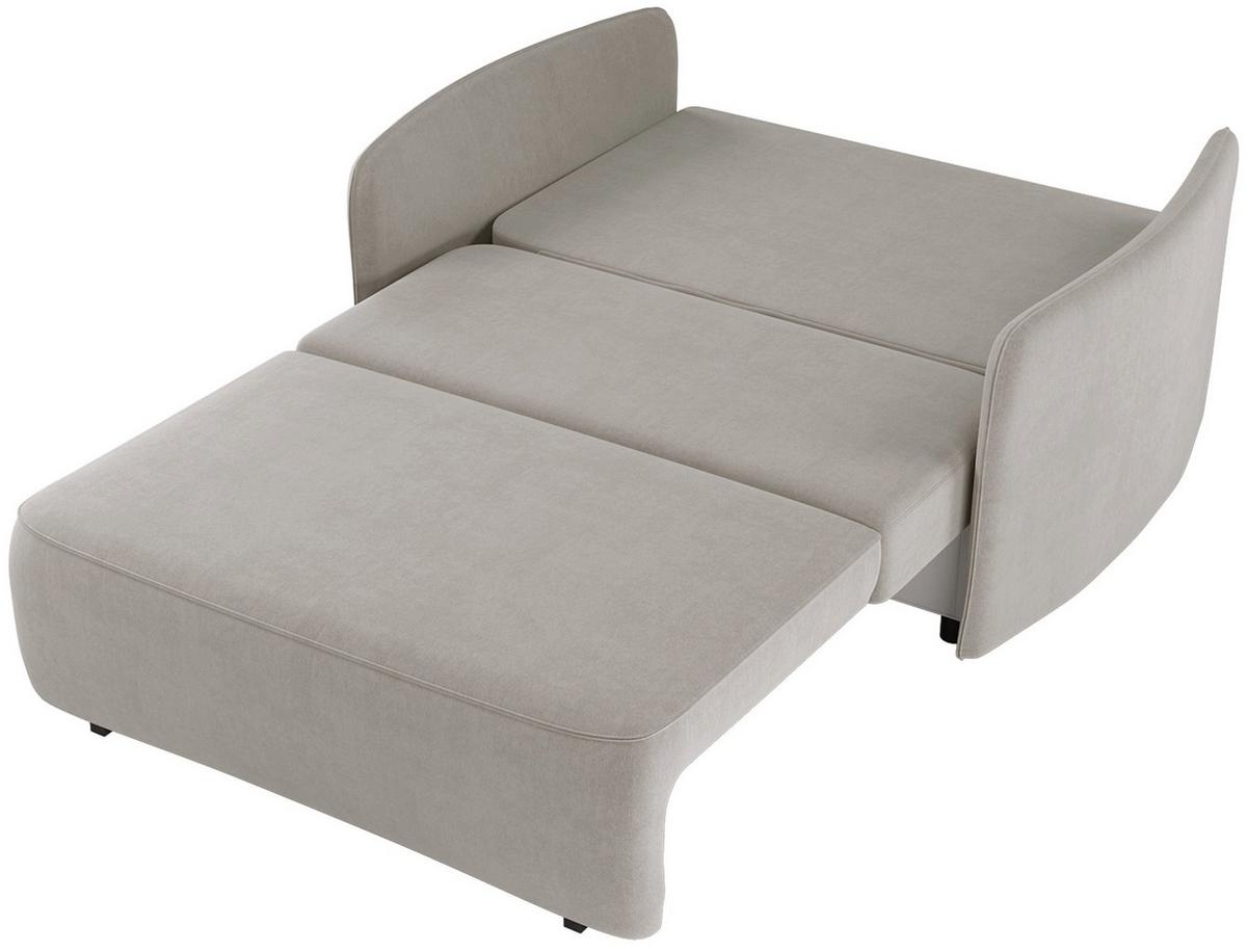 SCHLAFSOFA Paxi 145 cm - Ecru/Schwarz, Textil/Metall (145/84/106cm) - Selsey