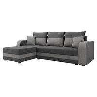 ECKSOFA Hewlet Bis - Hellgrau/Schwarz, Holz/Kunststoff (237/139cm) - MIRJAN24