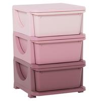 AUFBEWAHRUNGSBOXEN für Kinder, 3 große Schubladen, Kunststoff, Rosa - Rosa, Kunststoff (37/56.5/37cm) - HOMCOM