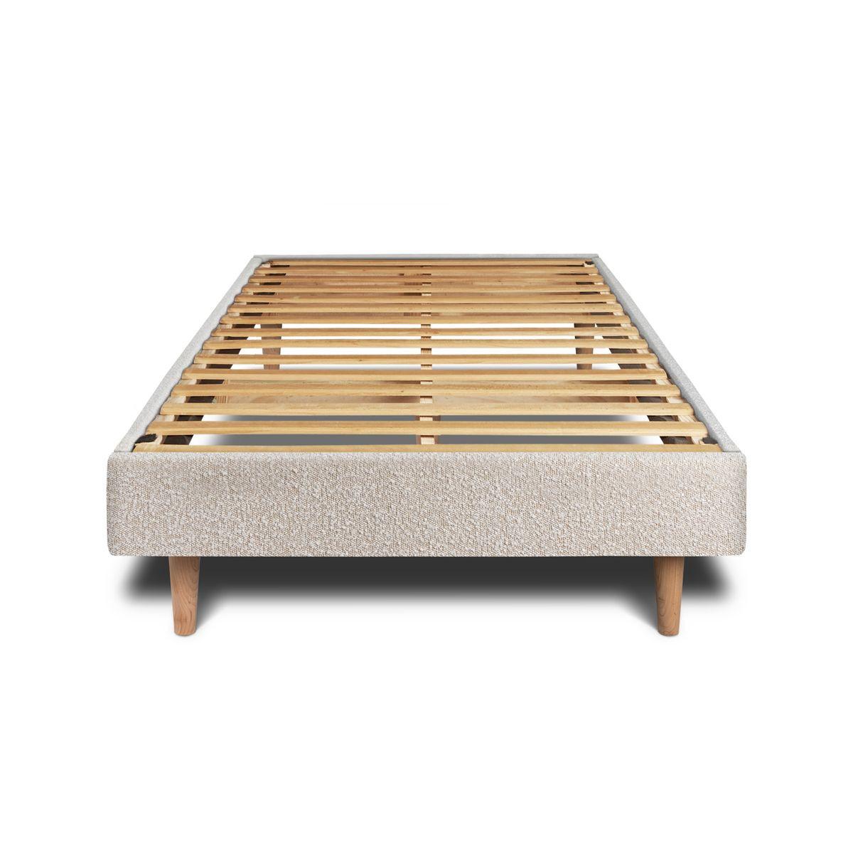 LATTENROST – Bouclé-Stoff– Bausatz zur Selbstmontage - 90x190 cm - Beige, Karton/Holz (90/190cm) - Sommeil de Plomb