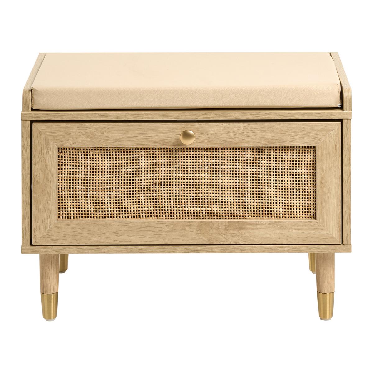 SCHUHBANK Hellbraun Forster - Hellbraun, Holzwerkstoff (60/45/35cm) - Beliani