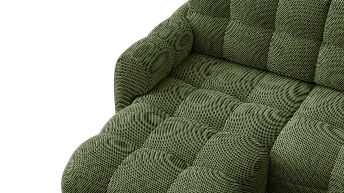 ECKSOFA MELLOW 3-Sitzer, olive - Schwarz/Grün, Holz/Textil (232/156cm) - Wozimo