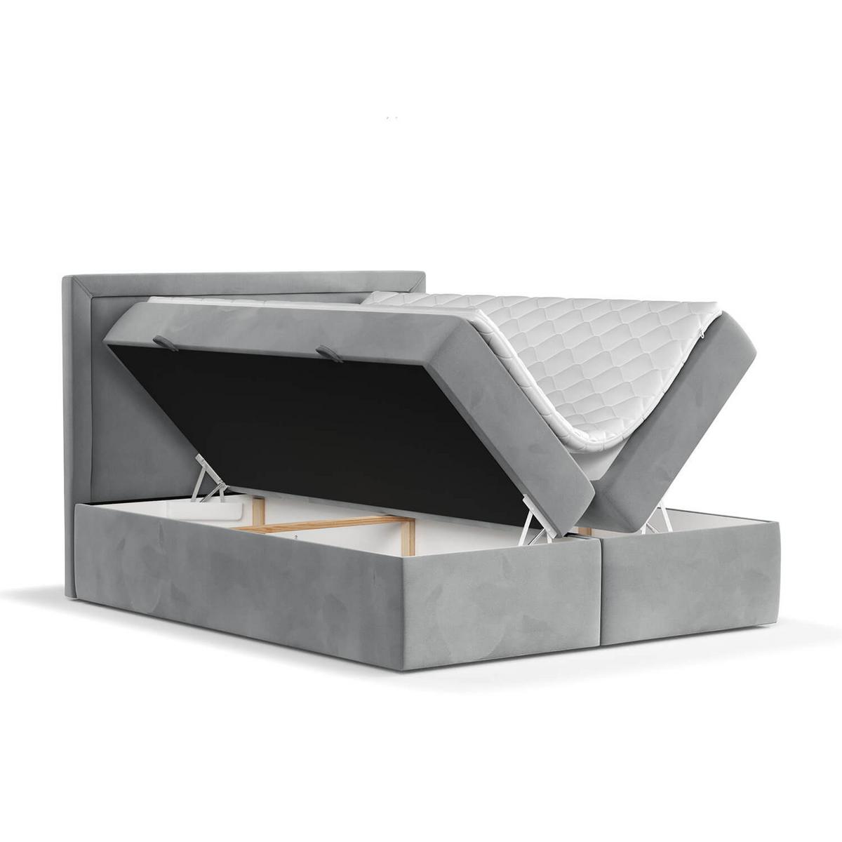 BOXBETT Jodan 200/200 cm Grau im Magic Velvet Stoff - Schwarz/Grau, Holz/Holzwerkstoff (200/200cm) - AltaBeds
