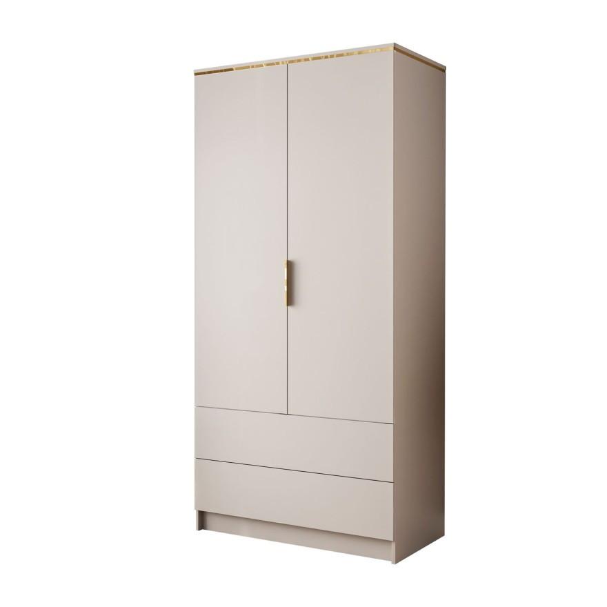 KLEIDERSCHRANK AURORA KASCHMIR 2D2S mit Schubladen - Kaschmir, Holzwerkstoff (100/210/57cm) - Lookway