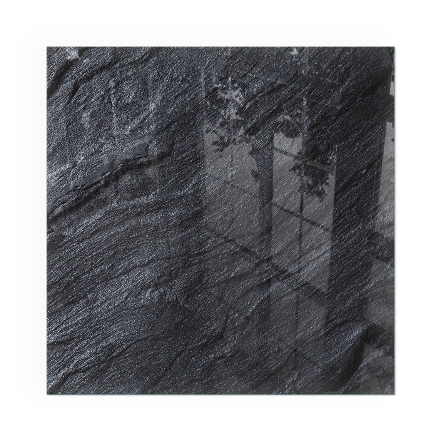 GLASPLATTE für Kamin 60x60 cm - Schwarz, Glas (60/60/0.4cm) - TULUP