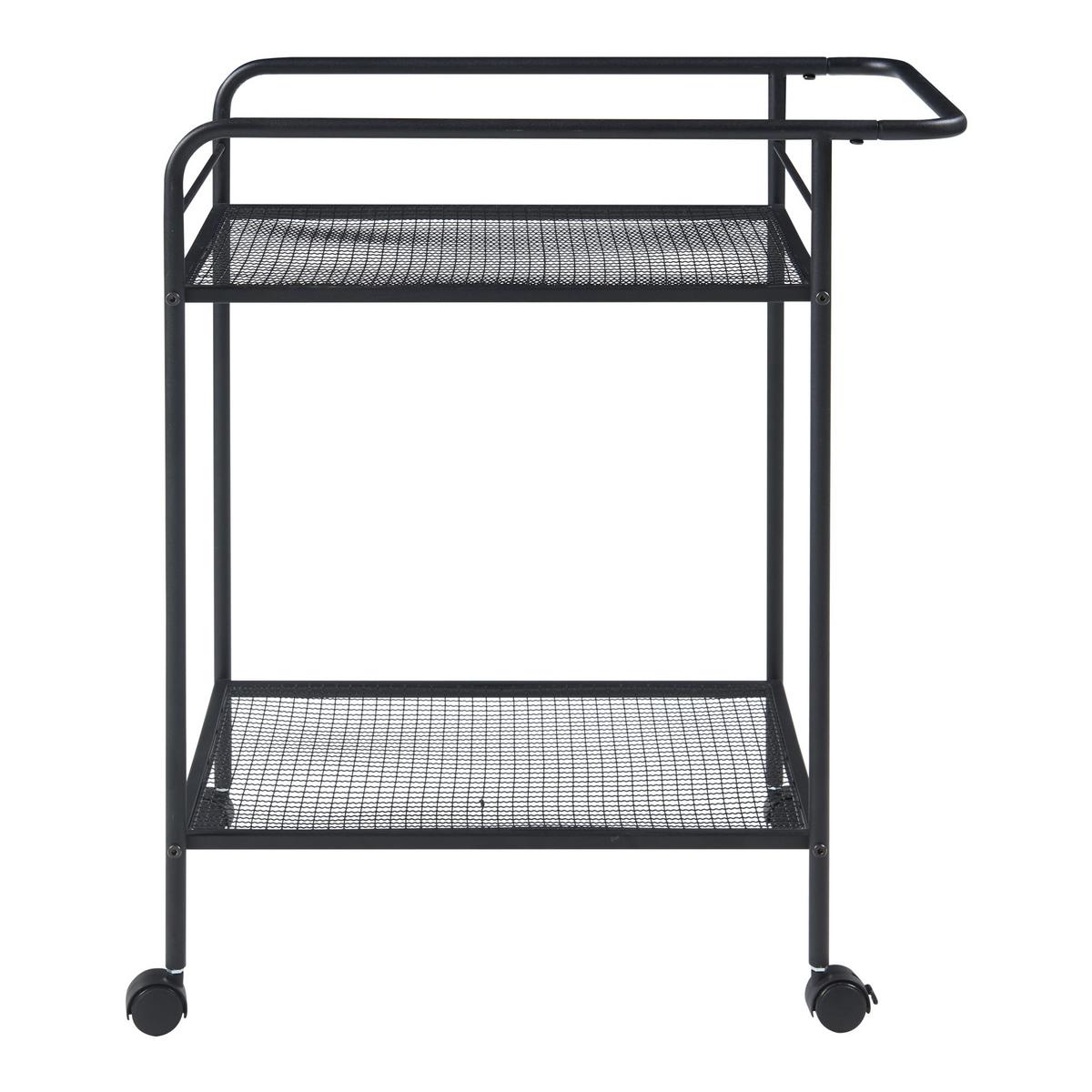 SERVIERWAGEN Hole - Schwarz, Metall (62/72/45cm) - [en.casa]
