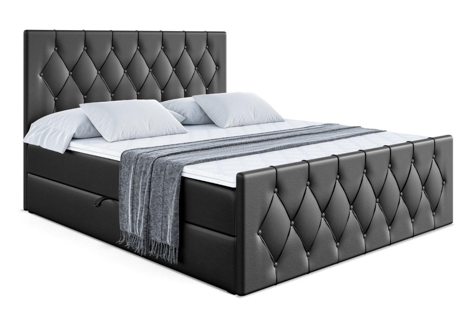 BOXBETT VELANTO-Z - 120 x 200 - H3 - Schwarz Hochglanz - Schwarz Hochglanz, Holzwerkstoff (120/200cm) - ALTDECOR