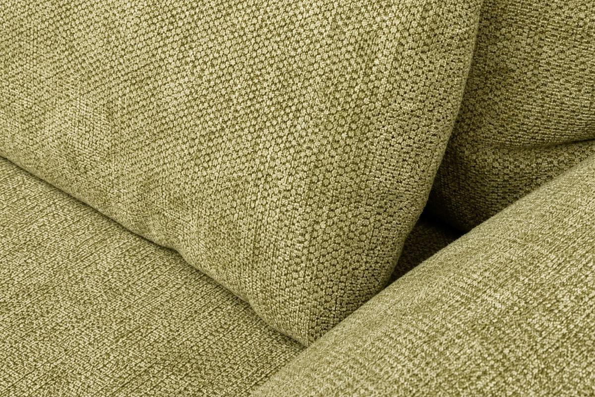 SOFA HOLLY Grün Flachgewebe - Braun/Grün, Textil/Metall (176/90/92cm) - KAWOLA