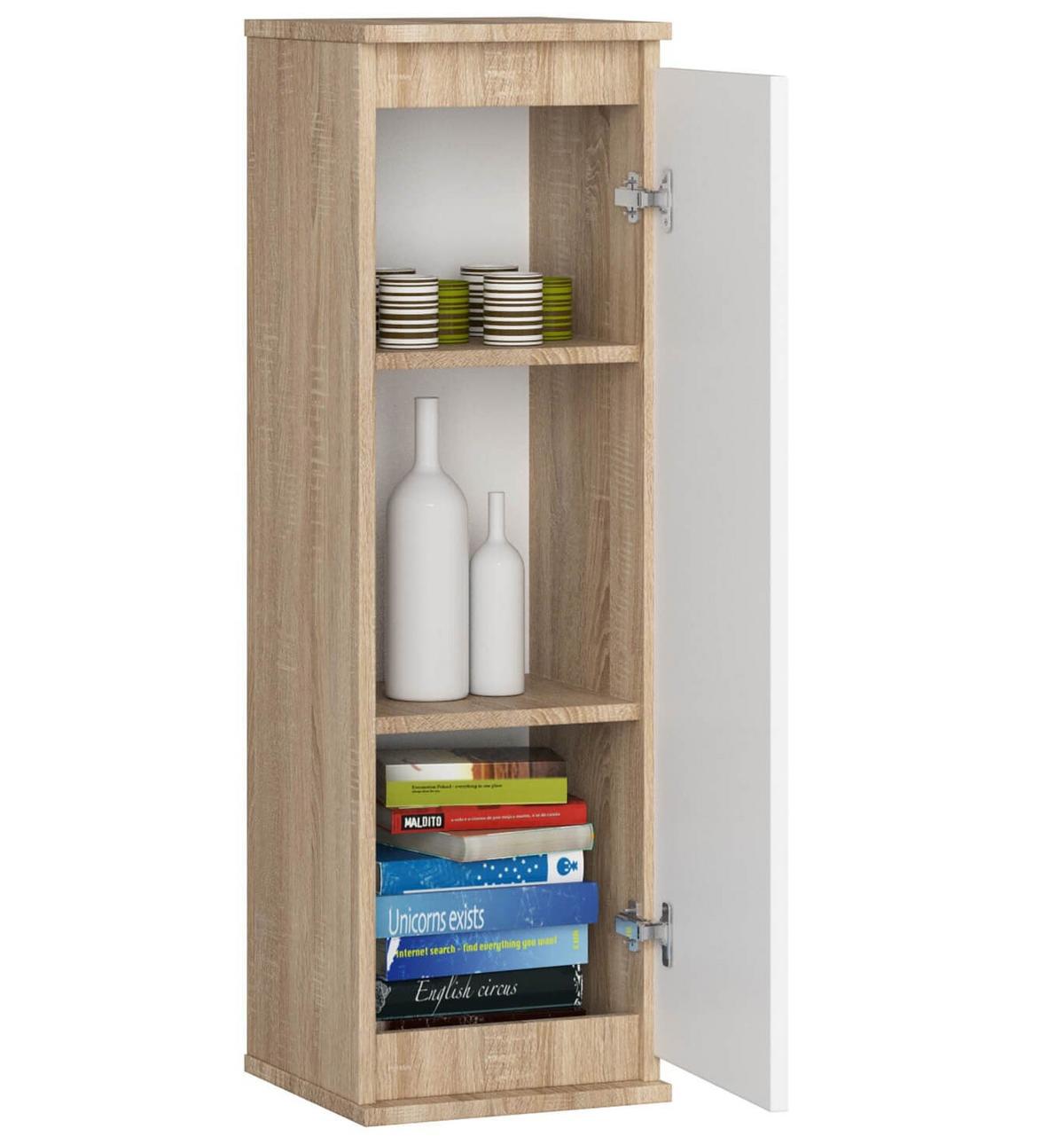 HÄNGESCHRANK Eiche Sonoma, Weiß 99/30/30 - Weiß/Sonoma Eiche, Holzwerkstoff (30/99/30cm) - RAUMHIRSCH FURNITURE