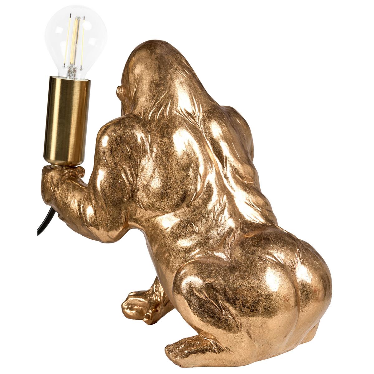 TISCHLAMPE Gorilla Gold Harambe - Messingfarben/Goldfarben, Kunststoff (20/15/21cm) - Beliani