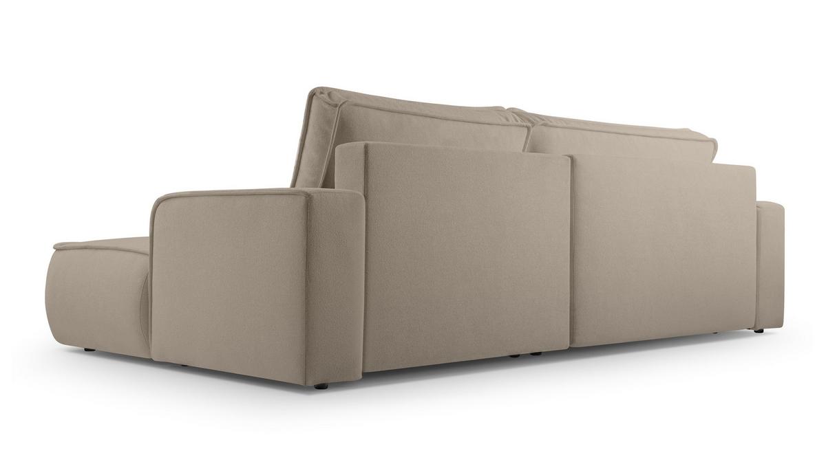ECKSOFA L Form Ablia Beige 267/168/87 cm mit Schlaffunktion R - Beige/Schwarz, Kunststoff/Textil (267/168cm) - AX Living