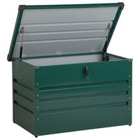 AUFLAGENBOX Stahl dunkelgrün 100/62 cm Cebrosa - Grün, Metall (100/64/62cm) - Beliani