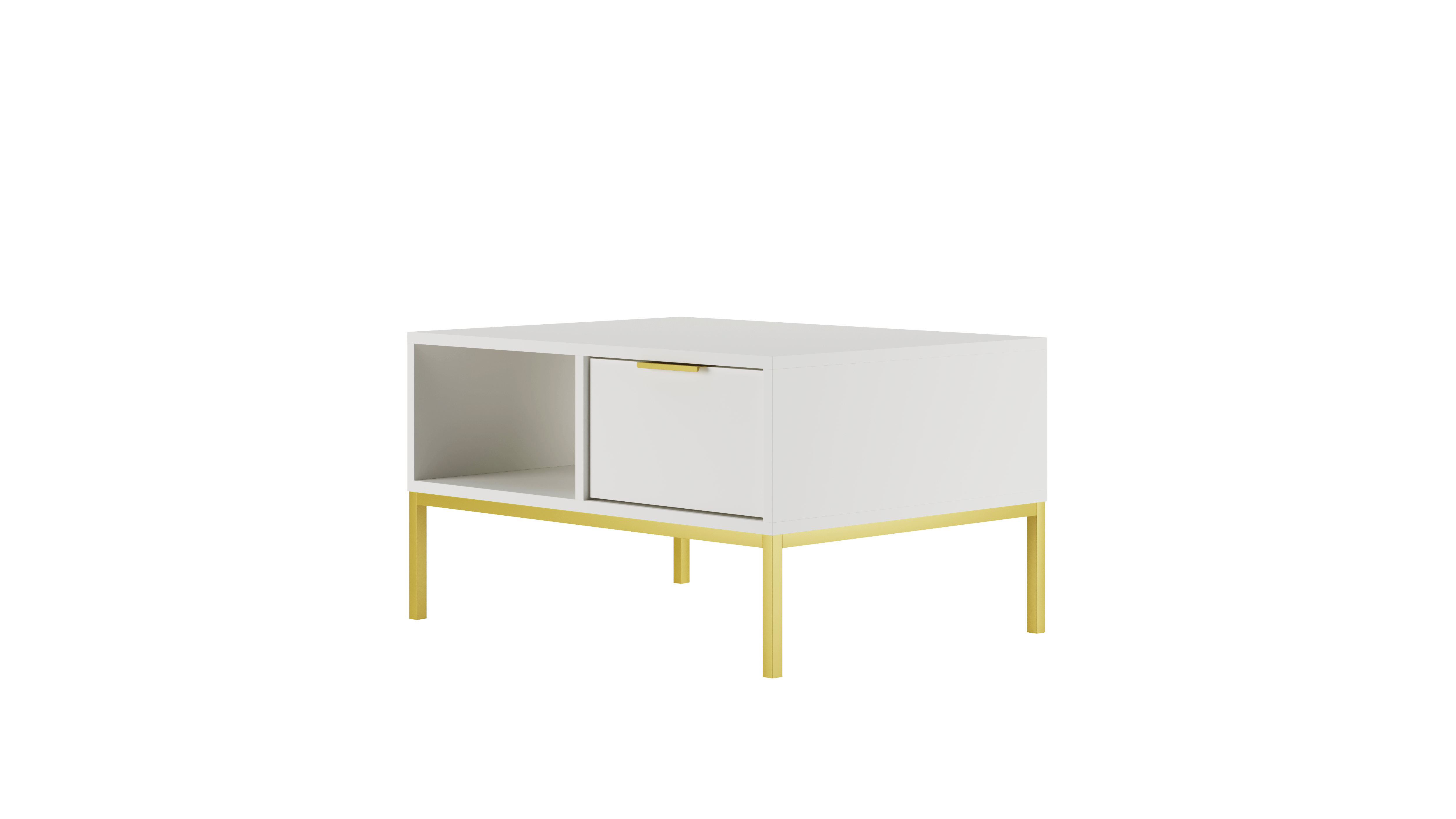 COUCHTISCH Austin 60/45/80 - Goldfarben/Weiß, Holzwerkstoff (80/60/45cm) - RAUMHIRSCH FURNITURE