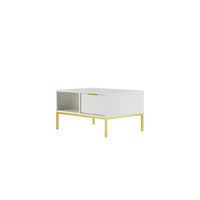 COUCHTISCH Austin 60/45/80 - Goldfarben/Weiß, Holzwerkstoff (80/60/45cm) - RAUMHIRSCH FURNITURE