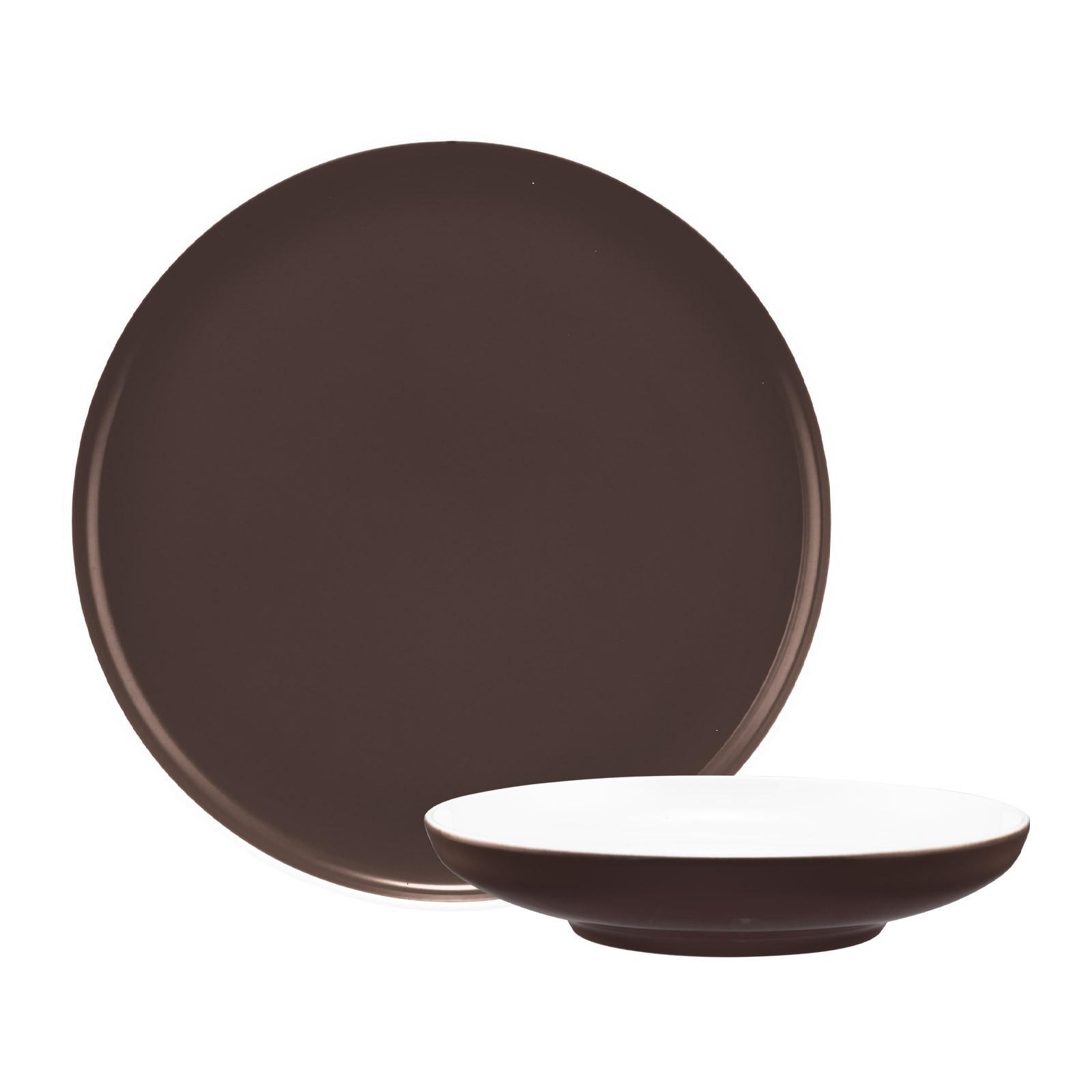 TAFELSERVICE Sento Home Pure Colors Chocolate Brown 12-tlg. - Dunkelbraun, Keramik (2/2/2cm) - Seltmann Weiden