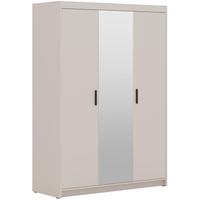 DREHTÜRENSCHRANK Elena mit 3 Türen, mit Spiegel, Sandbeige - Sandfarben, Holzwerkstoff (130/190/53cm) - Beautysofa