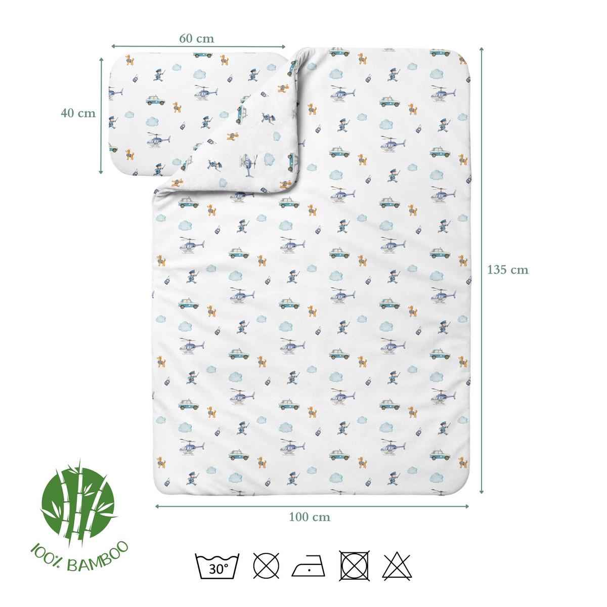 BABY Bambus-Bettwäsche Polizei - Weiß, Textil (100/135cm) - waldin