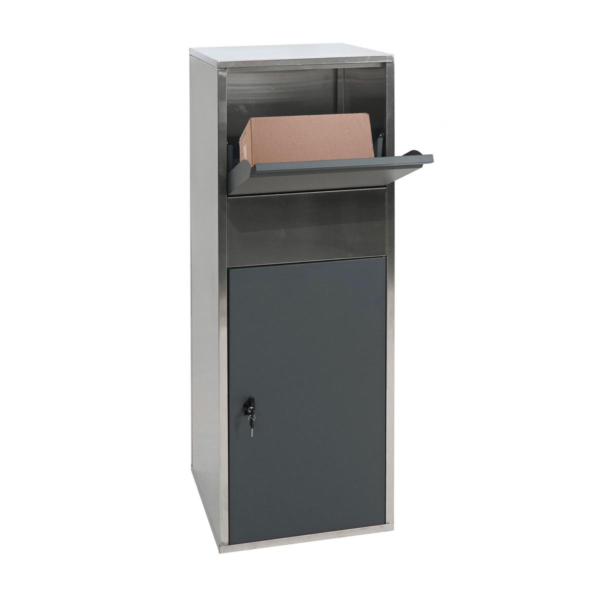 PAKETKASTEN GRÖßE XL rechteckig Silber, Anthrazit - Anthrazit/Silberfarben, Metall (46/140/45cm) - MCW