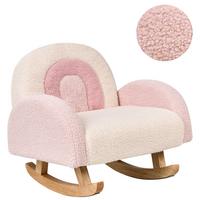 KINDERSCHAUKELSTUHL Regenbogen Bouclé Pastellrosa Ombo - Pink, Textil (44/48/53cm) - Beliani