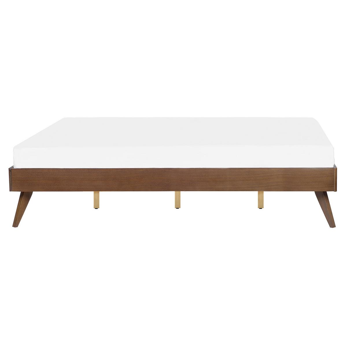 BETT 160/200cm Dunkler Holzfarbton Berric - Dunkelbraun, Holzwerkstoff (160/200cm) - Beliani