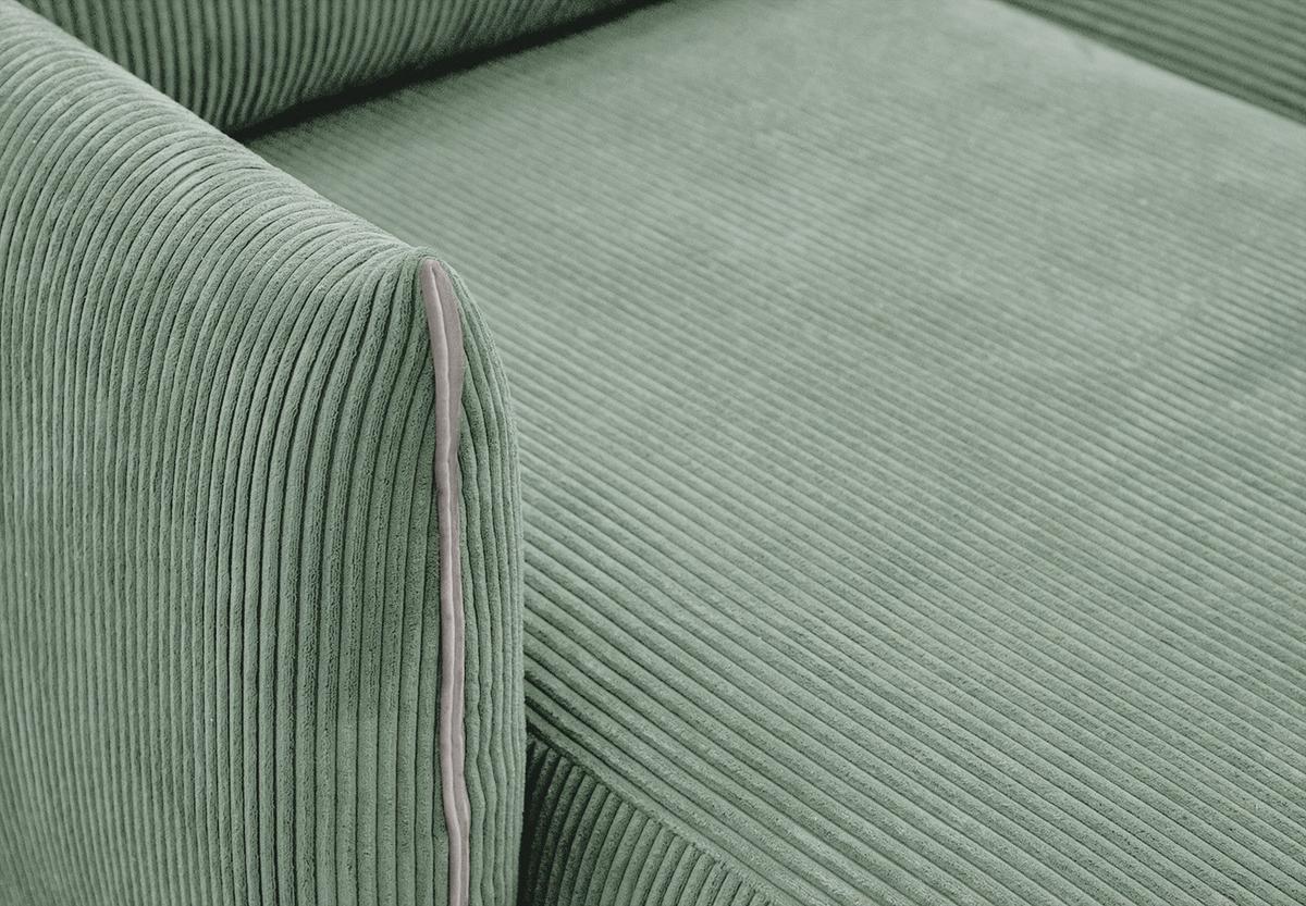 ECKSOFA TAUER 5-Sitzer, mintgrün - Schwarz/Mintgrün, Holzwerkstoff/Kunststoff (173/294cm) - Wozimo