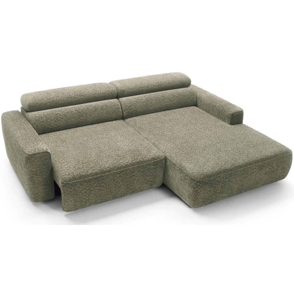 ECKSOFA Fando Salbeigrün Chenille - Schwarz/Hellgrün, Kunststoff/Textil (182/252cm) - Selsey