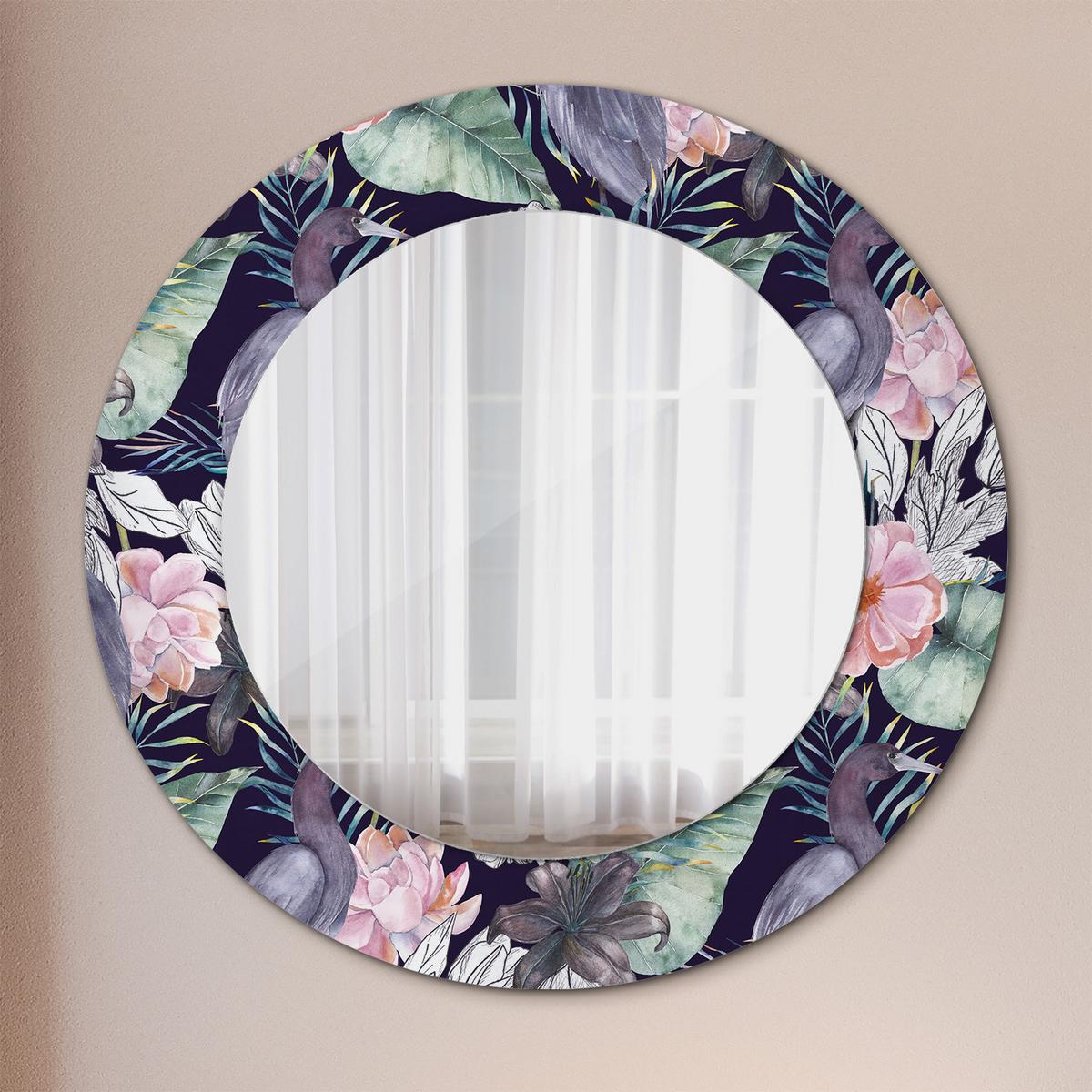 SPIEGEL Rund Ø 50 cm mit Aufdruck - Multicolor, Glas (50/50/0.4cm) - Wallfluent