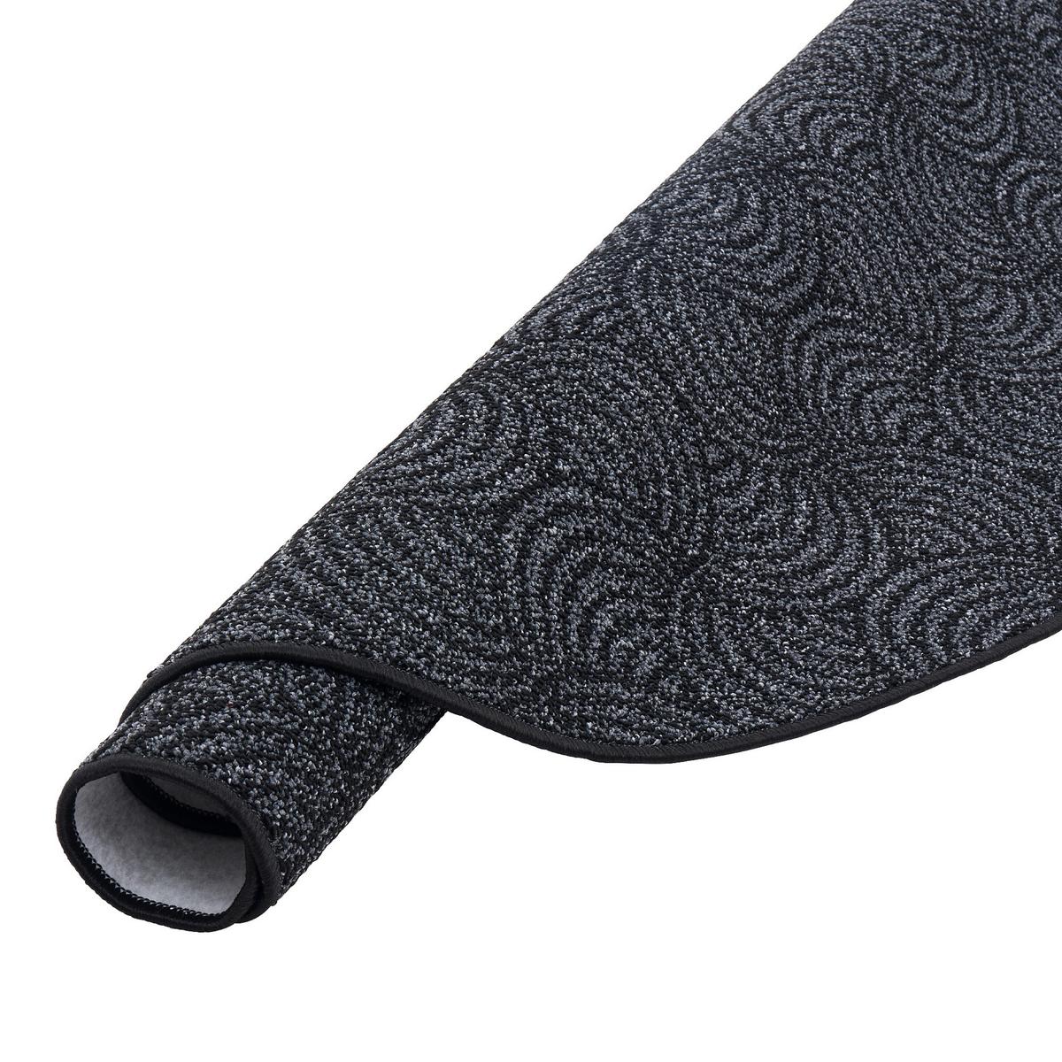FEINSCHLINGE DESIGNER TEPPICH RUND CIRCLE - Schwarz/Grau, Textil (100/100cm) - Snapstyle